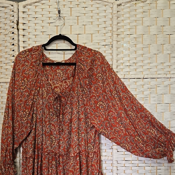 Romantic Gypsy Boho Dress with Tie Front - Picture 4 of 7